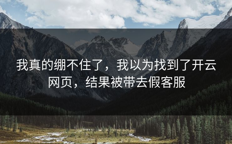 我真的绷不住了，我以为找到了开云网页，结果被带去假客服